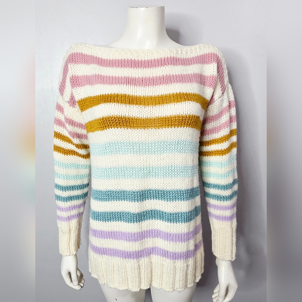 Vintage Striped Multicolor Women's Sweater